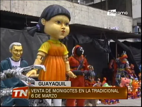Venta de monigotes en la tradicional 6 de Marzo