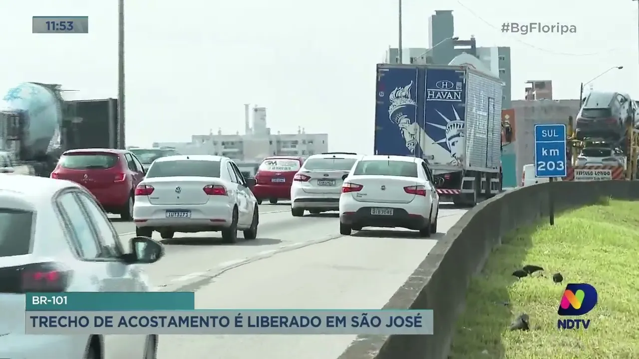 Trecho de acostamento da BR-101 é liberado em São José