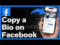 How To Copy A Bio On Facebook