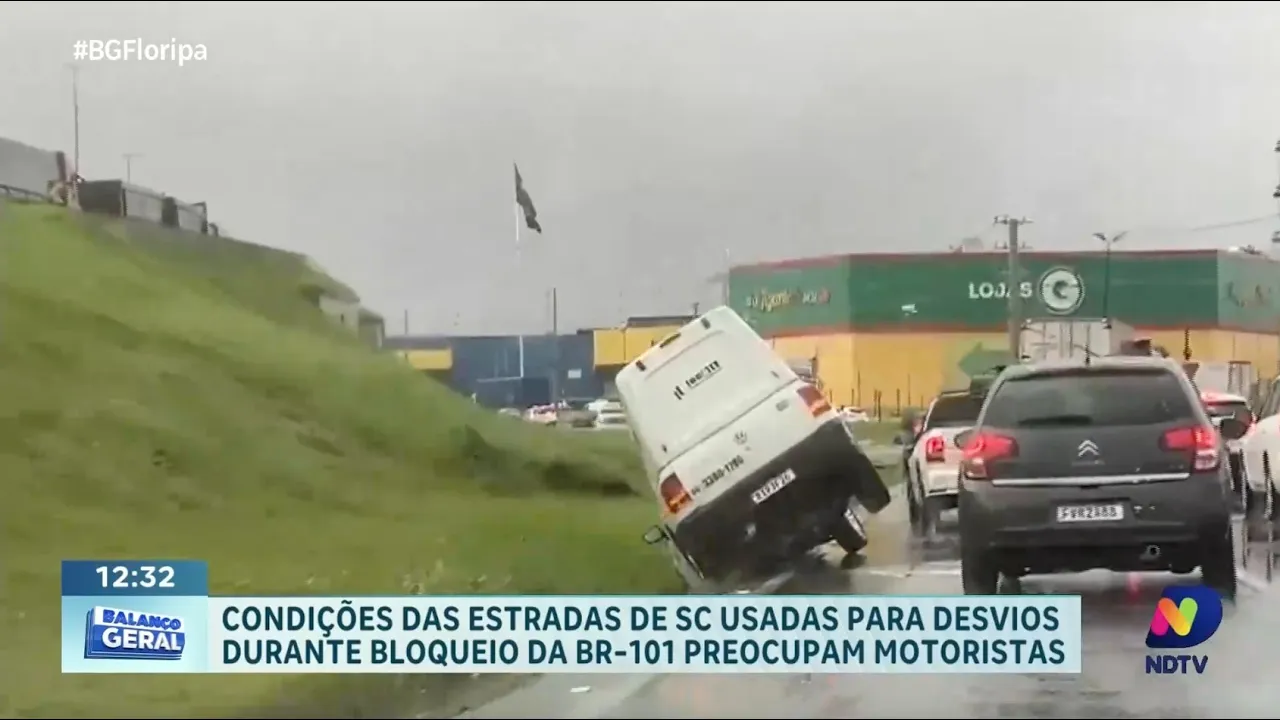 Perigos nos desvios: condições das estradas durante bloqueio da BR-101 preocupam motoristas
