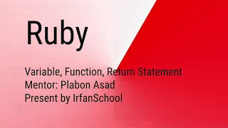 Learn Ruby - Variable Function and Return Statement