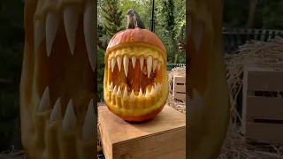 Insane Pumpkin Carving with potato teeth