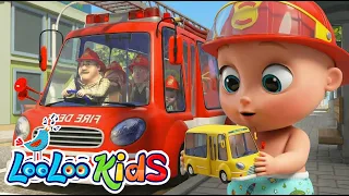 fire truck wheels on the bus kids songs and nursery rhymes looloo kids
