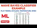 Naive Bayes Classifier Example Play Tennis Outlook Temperature Wind Machine Learning ML