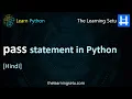 pass statement in Python in Hindi The Learning Setu