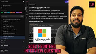 useEffect polyfill in React Microsoft s SDE2 frontend interview question