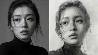 Pencil Portrait Drawing of a Young Woman