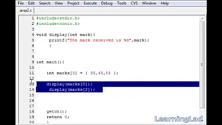 C Tutorials for Beginners 27 Passing Array Elements and Whole Array to a Function