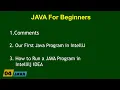 Our First Java Program Comments in Java Running Java Program in IntelliJ