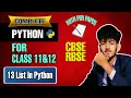 Python Lecture 13 Lists in Python Tutorial in Hindi Class 11 12 CBSE RBSE Complete Python