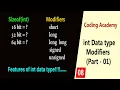 int data type in c Modifiers in c Part-1