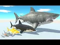 Download Lagu Shark of Evolution Become Megalodon VS ARBS T-Rex Dinosaurs fights - Animal Revolt Battle Revolt