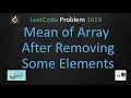 mean of array after removing some elements leetcode leetcode 1619 mean average array
