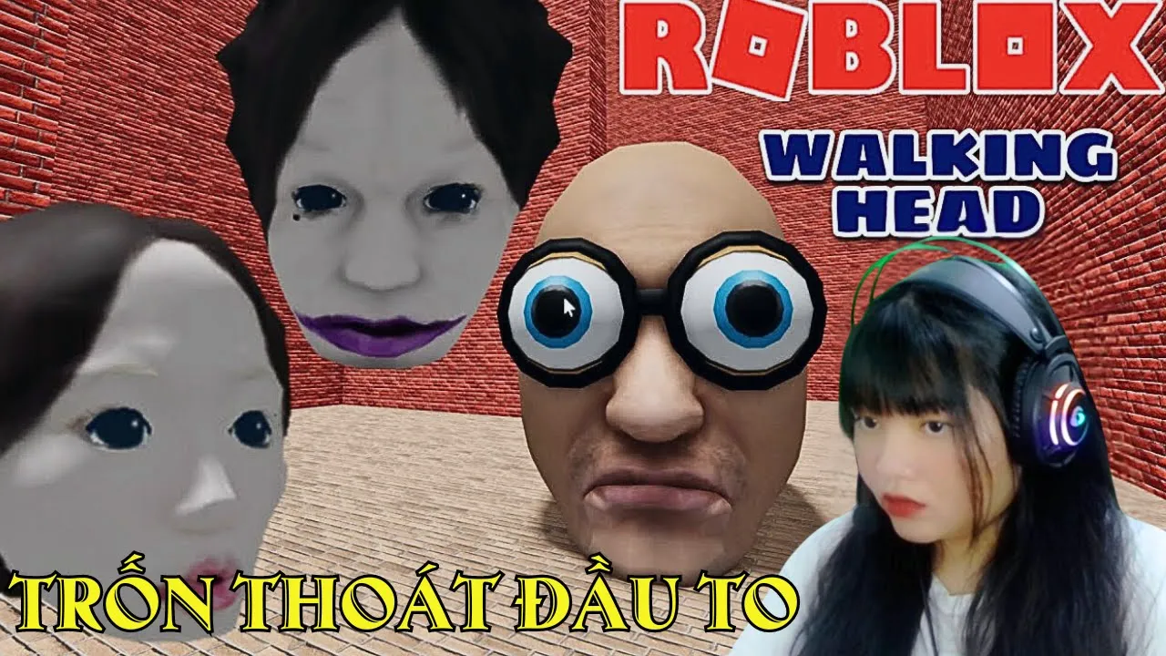 Outline Video Walking Head | Cùng Huyền Trốn Thoát 3 Bạn Đầu To Xinh Đẹp | Roblox