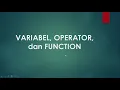 Variabel Operator Function PHP