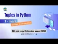 Question - 14 Class 12th 2023 CS mid-term Paper evening session Sequence Data Types in Python