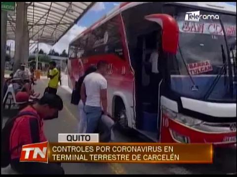 Controles por coronavirus en terminal terrestre de Carcelén