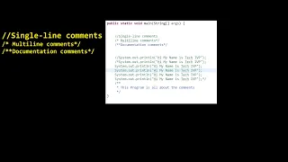 Java Comments Explained Single-line Multi-line and Documentation Comments