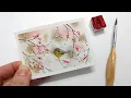 REAL TIME Watercolor winter yellow finch painting tutorial How to paint snow berries for beginners