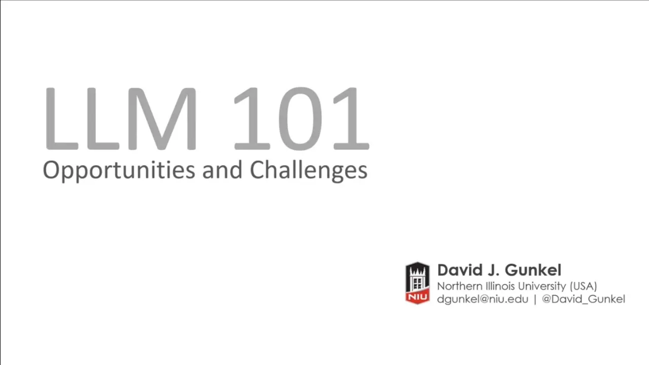 LLM 101 with Dr. David Gunkel