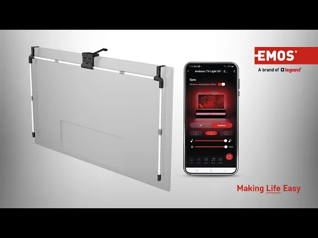 Лента LED 24W RGBIC 450lm Ambient TV55" с контролер Wi-Fi GoSmart EMOS и мобилно приложение за управление.