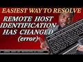 How to resolve SSH Error WARNING Remote Host Identification Has Changed