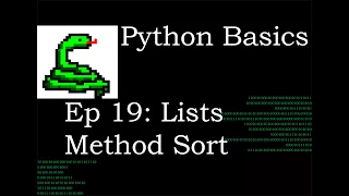 Python Basics Lists Method Sort