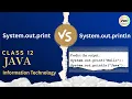 System out print vs System out println Java Programming Class 12 IT Information Technology 802