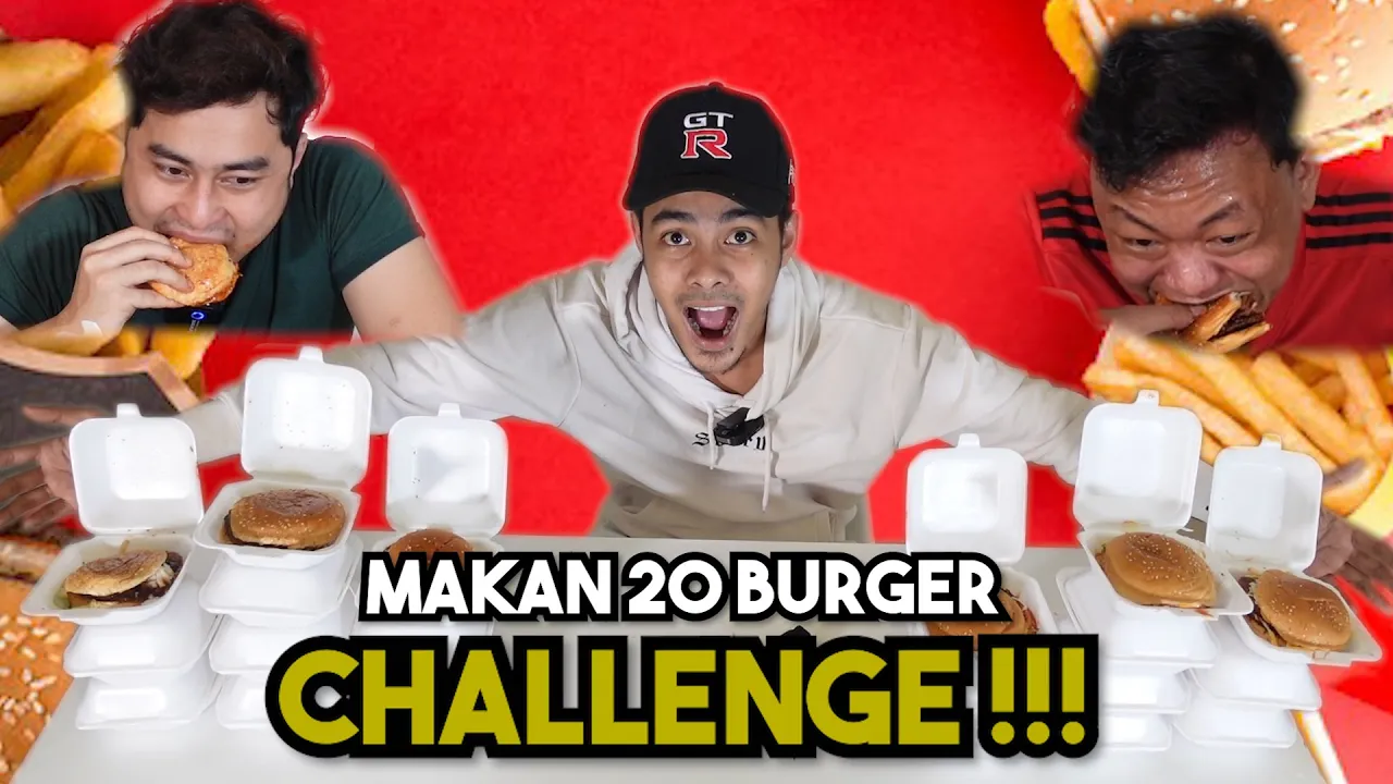 Challenge Makan 20 Biji Burger !!!  Hampir Munt4h...