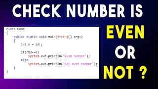 Java Program to Check Even or Odd Number Simple Java Tutorial for Beginners