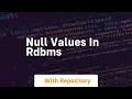 Null values in rdbms