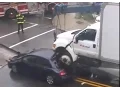 Truck Lands on Car In Belleville NJ