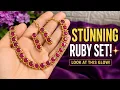 Stunning Ruby Pink Jewelry Set That Sparkles in Every Detail