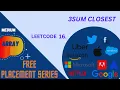 3SUM CLOSEST Leetcode 15 Array questions for Interview Two Pointer DSA in Java Javascript