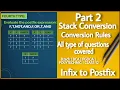 DATA STRUCTURE CONVERSION Part 2 Infix to Postfix Tabular Class 12 B tech BCA PGDCA