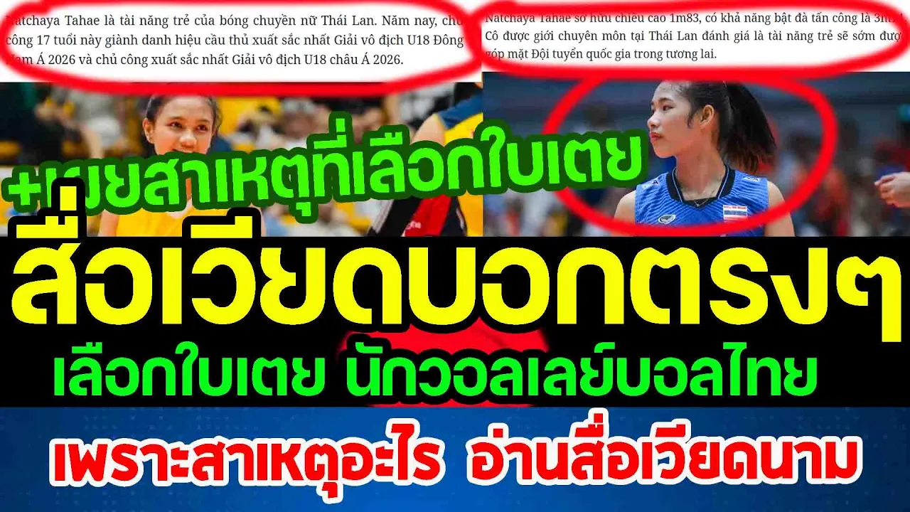 สื่อเวียดนามเผยตรงๆว่า สาเหตุที่เลือกนักวอลเลย์บอลหญิงไทยใบเตย ณัฐชยา ทาแฮ เพราะอะไร punchเชียร์กีฬา