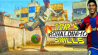 ⚡Top 5 Best Ronaldinho Football Skills Tutorial⚽???? | JrG Guffi