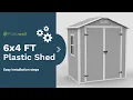 Patiowell Resin Outdoor Storage Shed - 6 x 4 FT Assembly