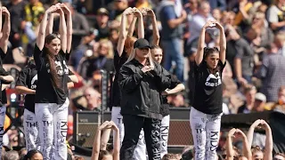 tones and i dance monkey the kids are coming live performance from 2019 afl grand final