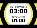 Interval Timer 3 minutes 1 minutes break No music