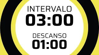 Interval Timer 3 minutes 1 minutes break No music
