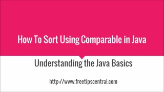 How To Sort Objects Using Comparable Interface