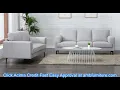 Acme 56925-26 2 pc Latitude run kyrene light gray linen fabric mid century modern sofa and love seat