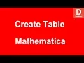 Mathematica Create Table