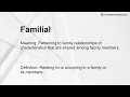 Familial Meaning
