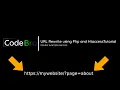 URL Rewrite using Php and HtaccessTutorial