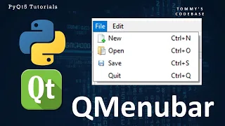 QMenubar Create menu bar with icons and shortcuts in PyQt5