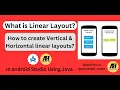 Topic Linear Layout in Android Vertical Horizontal Layouts Java Android Studio