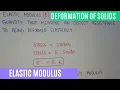 Elastic modulus in deformation of solids stress and strain relationship physical pharmaceutics