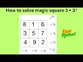 How to Solve Magic Square 3 3 Sum 15 Magic Square Rules Easy Method Step-by-Step Math